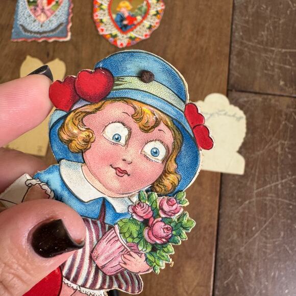 Bundle Lot SIX VINTAGE 1920-1950s Valentine Cards and Post Cards Made in USA - Picture 4 of 7